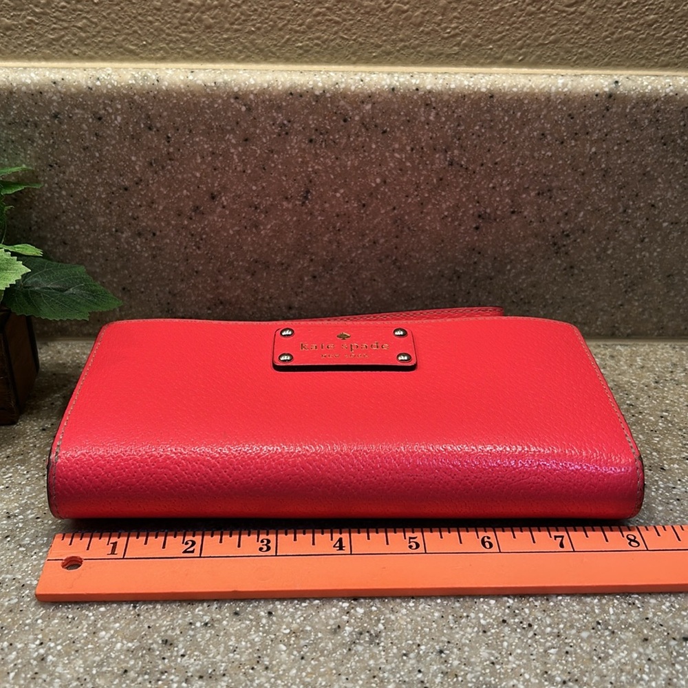 ❤️FINAL PRICE Kate Spade Layton Wellesley Neon Pink Leather Wristlet WLRU1779 - Picture 4 of 14